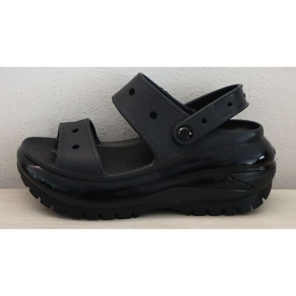 Crocs 207989-001 Unisex Women's Sz 11 Men's 9 Black Mega Crush Platform Sandals - Picture 7 of 11